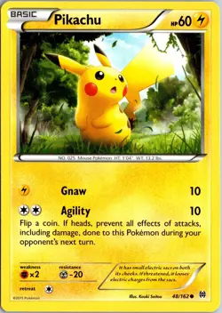 Pikachu 48/162 Common BREAKthrough Pokemon Near Mint - Image 1