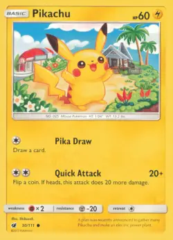 PIKACHU 30/111 COMMON CRIMSON INVASION POKEMON NEAR MINT - Image 1