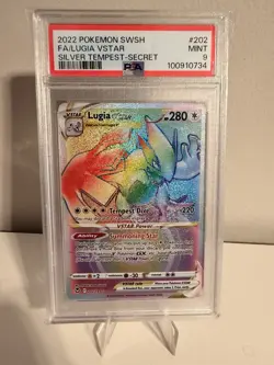 2022 POKEMON SWSH FA-LUGIA VSTAR #202 SILVER TEMPEST-SECRET PSA 9 - Image 1