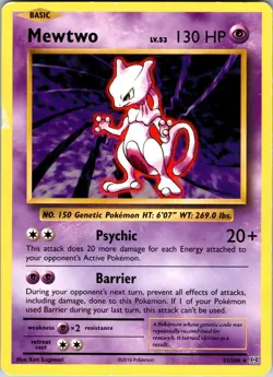 Mewtwo 51/108 Rare Evolutions Pokemon DMG - Image 1