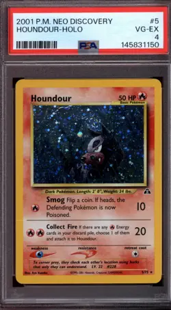 2001 POKEMON #5 HOUNDOUR HOLO PSA 4 - Image 1
