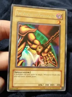 Yugioh Left Arm of the Forbidden One LOB-123 Ultra Rare American Exodia - Image 1
