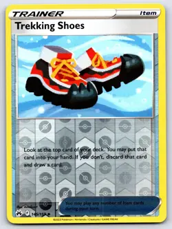 TREKKING SHOES 145/159 UNCOMMON CROWN ZENITH POKEMON REVERSE HOLO NEAR MINT - Image 1