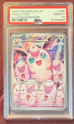2025 Pokemon Phantasmal Flames Wigglytuff 105/094 EN IR Gem PSA 10 English - Image 1
