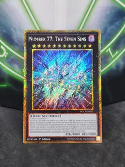 Yugioh Number 77: The Seven Sins PGL3-EN011 Gold Secret Rare 1st Edition NM - Image 1