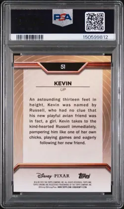 2025 Topps Chrome Pixar KEVIN Up Gold Wave Etch /75 PSA 9 Refractor Card Disney - Image 2