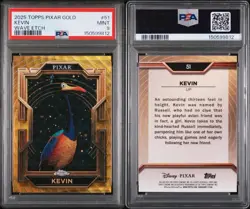 2025 Topps Chrome Pixar KEVIN Up Gold Wave Etch /75 PSA 9 Refractor Card Disney - Image 3