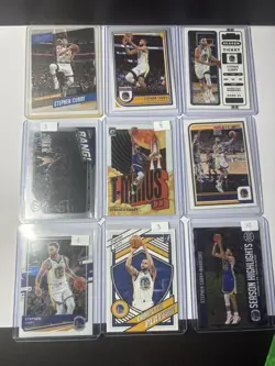 Stephen Curry Warriors Basketball Card Lot Panini NBA Hoops Optic Inserts 9 Card - Image 1