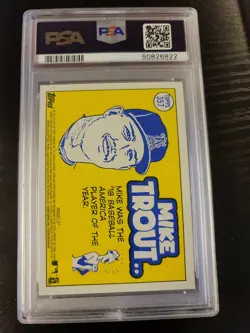 2019 Topps Heritage Mike Trout The Sporting News, #357 Angels MVP PSA 9 - Image 3