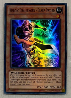Yugioh Heroic Challenger - Clasp Sword Trading Card NUMH-EN011 1st Ed Super Rare - Image 1