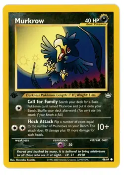 Murkrow 46/64 1st Edition Neo Revelation Pokemon Card - Image 1