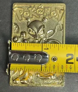 Pokemon Gold Mewtwo Card 1999 Burger King 23K Gold Plated Mewtwo Card - Image 4