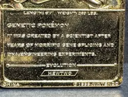 Pokemon Gold Mewtwo Card 1999 Burger King 23K Gold Plated Mewtwo Card - Image 5