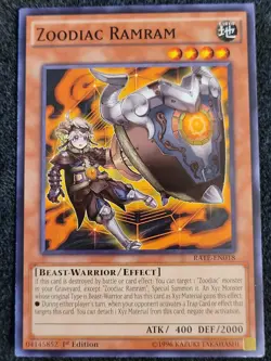1x (EX) Zoodiac Ramram - RATE-EN018 - Common - 1st Edition YuGiOh - Image 1