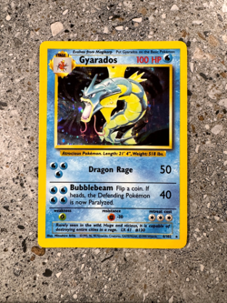 Pokemon TCG Cards Gyarados 6/102 Base Set Holo Rare LP-MP - Image 1