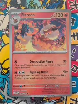 Flareon 013/131 Sv: Prismatic Evolutions Holo Pokeball Rare Pokemon Card - Image 1