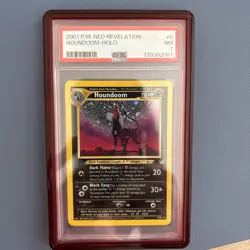 Guard Included, new grade- 2001 Pokemon Neo Revelation Houndoom Holo 8/64 PSA 7 - Image 1