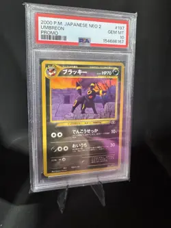 2000 POKEMON JAPANESE NEO 2 PROMO #197 UMBREON PSA 10 - Image 2