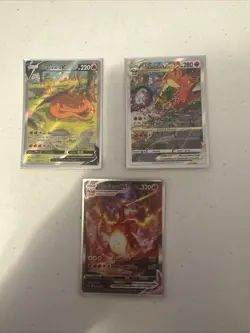 Pokemon TCG Charizard SWSH Black Star Promo Holo Card Set of 3 - Image 1