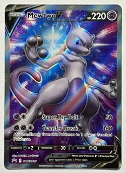 Mewtwo V SWSH229 (NM) Black Star Promo Sword & Shield: Pokemon Go 2022 TCG - Image 1