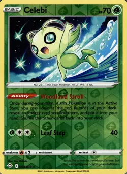 Celebi 003/072 Rare Shining Fates Pokemon Reverse Holo Near Mint - Image 1