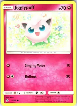 Jigglypuff 41/68 Common Hidden Fates Pokemon Near Mint - Image 1