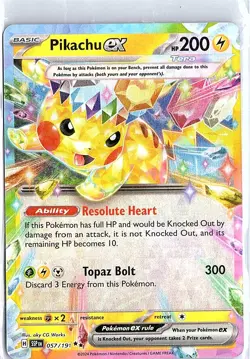 Pikachu ex Ascended Heroes Ultra Rare Pokemon TCG 057/217 Mega Evolution - Image 1
