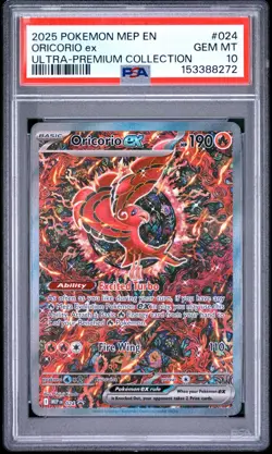 2025 POKEMON MEP EN-ME BLACK STAR PROMO #024 ORICORIO EX PSA 10 - Image 1