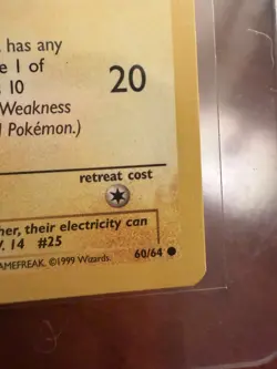 ⚡ 1999 Pokemon Jungle Pikachu 60/64 – Vintage WOTC Era ⚡ - Image 3