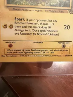 ⚡ 1999 Pokemon Jungle Pikachu 60/64 – Vintage WOTC Era ⚡ - Image 5