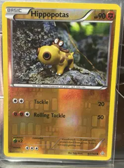 Pokemon Hippopotas 87/160 XY Primal Clash Reverse Holo Eng 2015, Yuka Morii - Image 1