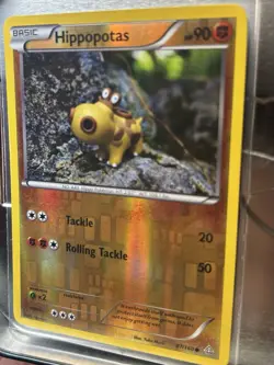 Pokemon Hippopotas 87/160 XY Primal Clash Reverse Holo Eng 2015, Yuka Morii - Image 2