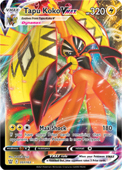1x Tapu Koko VMAX 051/163 ULTRA RARE Battle Styles Pokemon TCG Card NM - Image 1