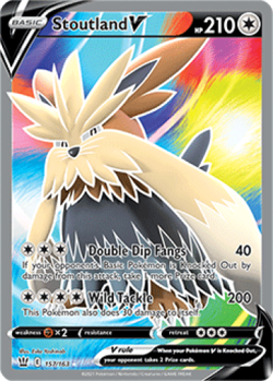 1x Stoutland V 157/163 ULTRA RARE Battle Styles Pokemon TCG Card NM - Image 1