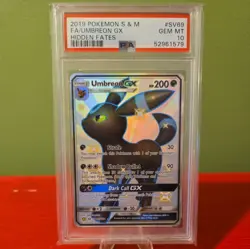 Pokemon Umbreon GX TCG Full Art Shiny SV69/SV94 Hidden Fates PSA 10 - Image 1