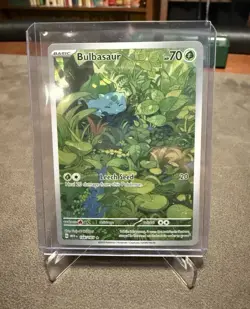 Pokemon TCG Bulbasaur 166/165 SV 151 Illustration Rare Full Art Holo ENG - Image 1