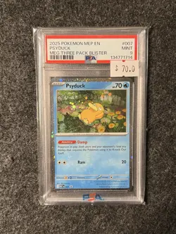 Pokemon TCG PSA 9 Psyduck Holo Promo Me: Mega Evolution Promo 007 2025 ENG - Image 1