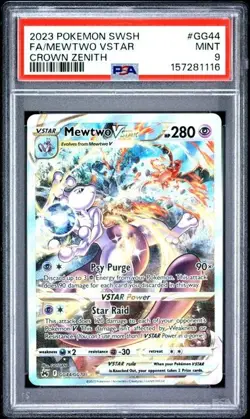 Mewtwo VSTAR GG44/GG70 SWSH Crown Zenith: Galarian Gallery Holo PSA 9 2023 - Image 1