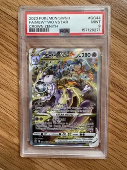 Pokemon 2023 Crown Zenith Galarian Gallery Mewtwo VSTAR GG44 PSA 9 - Image 1