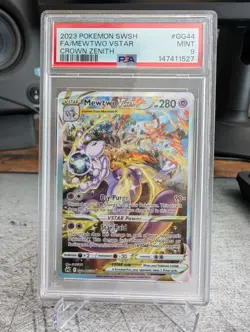 Mewtwo VSTAR GG44/GG70 Crown Zenith Ultra Rare PSA Mint 9 - Image 1