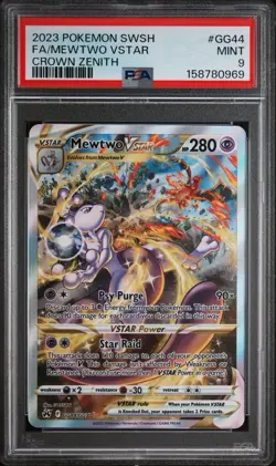 PSA 9 Mewtwo VSTAR GG44/GG70 SWSH: Crown Zenith: Galarian Gallery Holo - Image 1