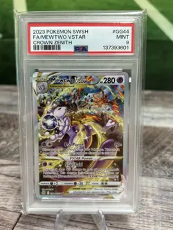 2023 Pokemon Sword and Shield Crown Zenith Full Art / Mewtwo Vstar #GG44 PSA 9 - Image 1