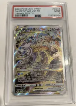 Pokemon Mewtwo VSTAR TCG Card GG44/GG70 Crown Zenith PSA 9 Gem Mint - Image 2