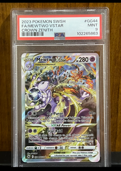 Mewtwo Vstar GG44/GG70 Sword Shield Crown Zenith Pokemon PSA 9 - Image 1