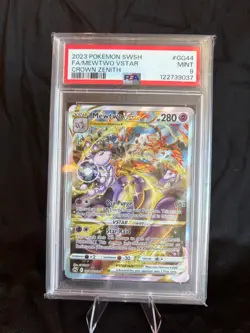 2023 Mewtwo VSTAR GG44/GG70 SWSH: Crown Zenith Full Art PSA 9 - Image 1