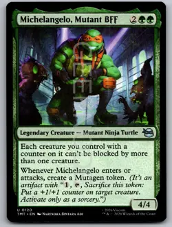Michelangelo, Mutant BFF 0120 TMNT Magic: The Gathering NM - Image 1