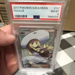 Lillie 147/149 PSA 8 SM Base Set Ultra Rare Full Art Holo Pokemon Card EN - Image 3