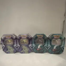 Lot of 4 Pokemon TCG Triple Whammy Tins - 2 Tyranitar + 2 Darkrai - Factory S - Image 1
