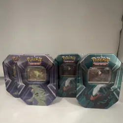 Lot of 4 Pokemon TCG Triple Whammy Tins - 2 Tyranitar + 2 Darkrai - Factory S - Image 5