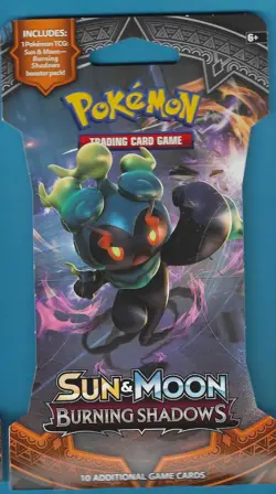 Pokemon "Burning Shadows" 10-Card Sealed Sleeved Booster Pack (Marshadow) X1 - Image 1